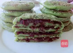 Illustration of how to make glutinous rice cakes with bean paste and spinach 7