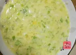 Illustration of how to make green onion and egg pancakes 3
