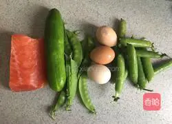 Illustration of how to make grilled salmon chirashi sushi 1