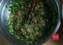 Illustration of how to make meat and scallion pancakes 1