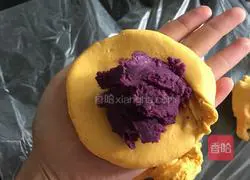 Pumpkin and Purple Sweet Potato Cake Recipe Illustration 9