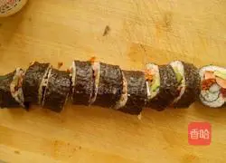 Illustration of how to make sushi 6
