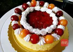 Cherry Cream Naked Cake Recipe Illustration 11