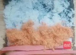 Illustration of how to make meat floss sushi 5