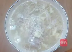 Enoki mushroom meatloaf and egg soup recipe 5