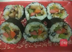 Illustration of how to make sushi 8