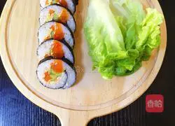Illustration of how to make colorful sushi rolls 7