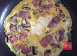 Illustration of how to make bacon, vegetable and egg pancakes 3