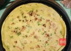 Illustration of how to make green onion and egg pancakes 6