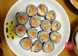 Illustration of how to make colorful sushi 3