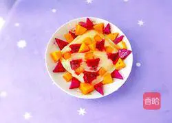 Illustration of how to make dragon fruit and mango pancakes 16