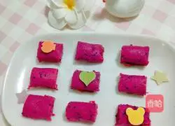 Illustration of how to make dragon fruit egg cake 7