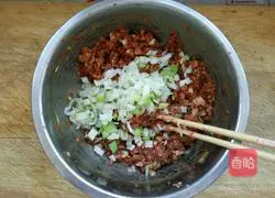 千Illustration of how to make layered beef patties 3