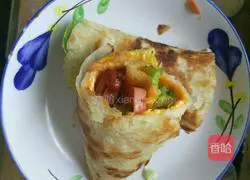 Illustration of home-style egg-filled pancakes 8