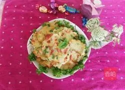 Illustration of how to make shredded potato and vegetable egg pancakes 7