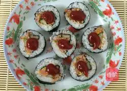 Illustration of how to make sushi 11