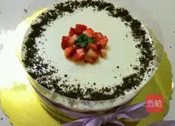 Strawberry Illustration of how to make frozen cheesecake 8