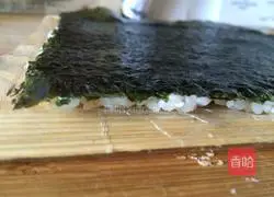 Illustration of how to make meat floss and ham sushi 12