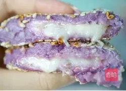 Illustration of how to make cheese fried taro and purple sweet potato cakes 13