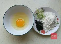 Illustration of how to make sesame egg pancakes 1
