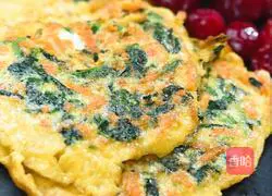 Illustration of how to make carrot and spinach egg pancake 10