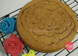 Illustration of how to make latte art sponge cake 13