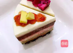 Fashionable Mom teaches you how to make rainbow frozen cheese Cake recipe illustration 5