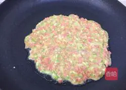 Illustration of how to make ham and egg pancakes 14