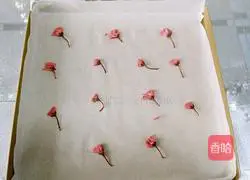 Illustration of how to make jam cherry blossom cake roll 7