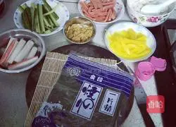 Illustration of how to make sushi 1