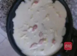Illustration of how to make ham and egg pancake 5