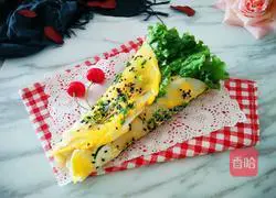 Illustration of how to make egg and vegetable burritos 11