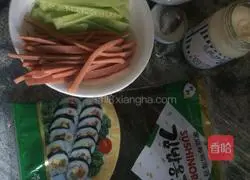 Sushi rolls with milkshake Practice illustration 7