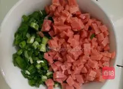 Illustration of how to make ham and rice cakes 2