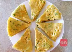 Illustration of how to make egg pancakes with green pepper and potato shreds 5