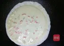 Illustration of how to make egg and ham cake 2