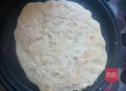 Gourd strips, corn kernels and shrimp skins Illustration of how to make cakes 4