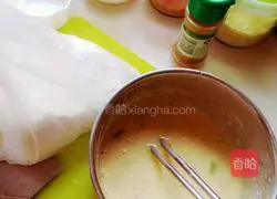Illustration of how to make green onion egg pancake 1