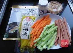 Saladed Pork Floss Sushi Illustration of how to make a roll 4