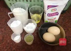 Illustration of making matcha waffles 1