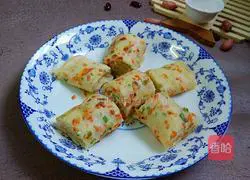 Illustration of how to make nutritious breakfast egg pancakes 14