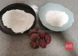 Illustration of how to make purple sweet potato and bean paste glutinous rice cakes 1