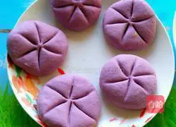 Illustration of how to make purple potato cake (the same as pumpkin cake) 8