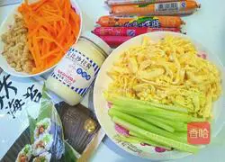 Homemade Illustration of how to make sushi 1