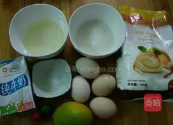 Hand-painted cherry cake roll recipe 1