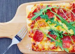 Illustration of Italian thin-crust pizza with homemade pizza sauce 13