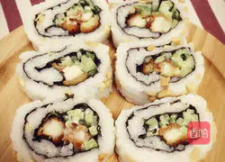 Illustration of how to make fried chicken sushi 15