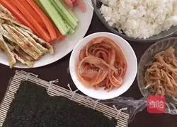 Illustration of how to make sushi 1