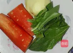 Illustration of how to make three-color vegetable cake 1