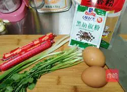 Ham Illustration of how to make potato pancakes 1